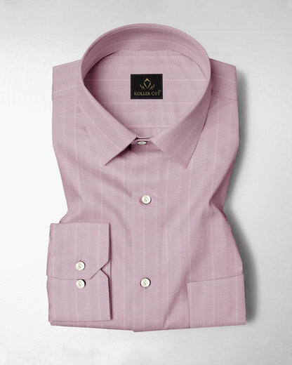 Valerian Pink Chevron Stripes 2 ply Cotton Shirt  
