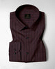 Claret Wine and Raven Black Pinstripes Oxford Cotton Shirt