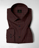 Oxblood Red and Raven Black Pinstripes Oxford Cotton Shirt