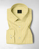 Charlock Yellow and Paper White Pinstripes Oxford Cotton Shirt