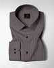 Jaspillite Brown and Coal Black Herringbone Stripes Oxford Cotton Shirt