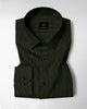 Jade Black and Spruce Green Herringbone Stripes Oxford Cotton Shirt