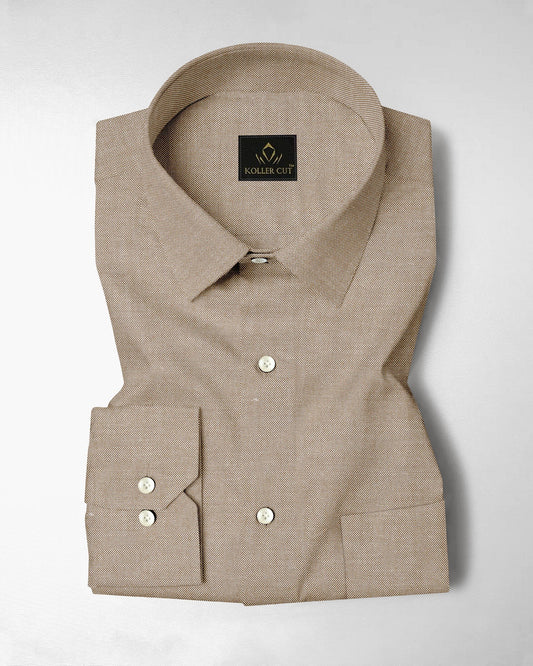 Deer Antler Brown Two Toned Premium Oxford Cotton Shirt