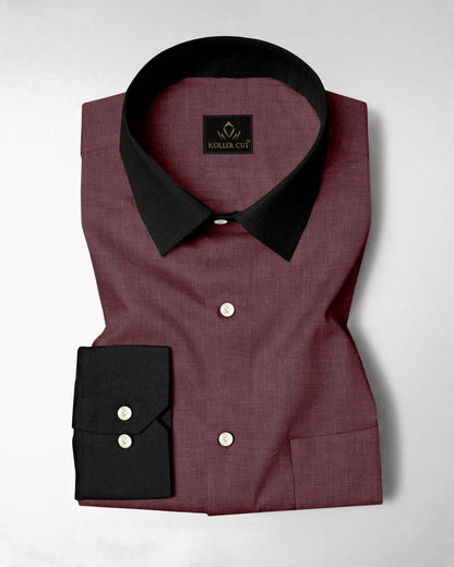Madder Brown Luxurious Designer Linen Shirt