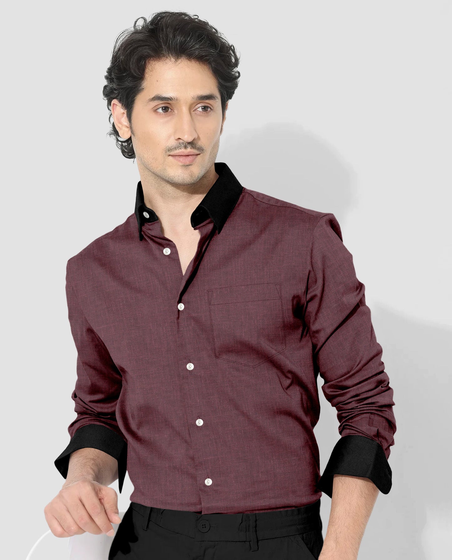 Madder Brown Luxurious Designer Linen Shirt