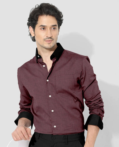 Madder Brown Luxurious Designer Linen Shirt