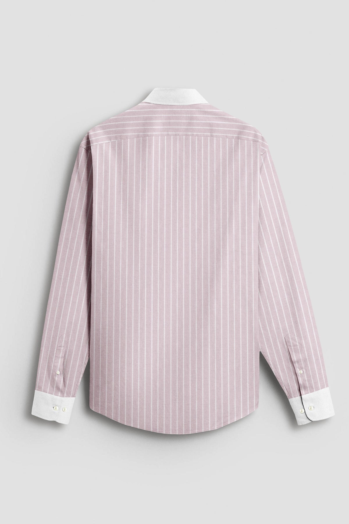 Blossom Pink and Flash White Chalk Stripes Oxford Designer Cotton Shirt