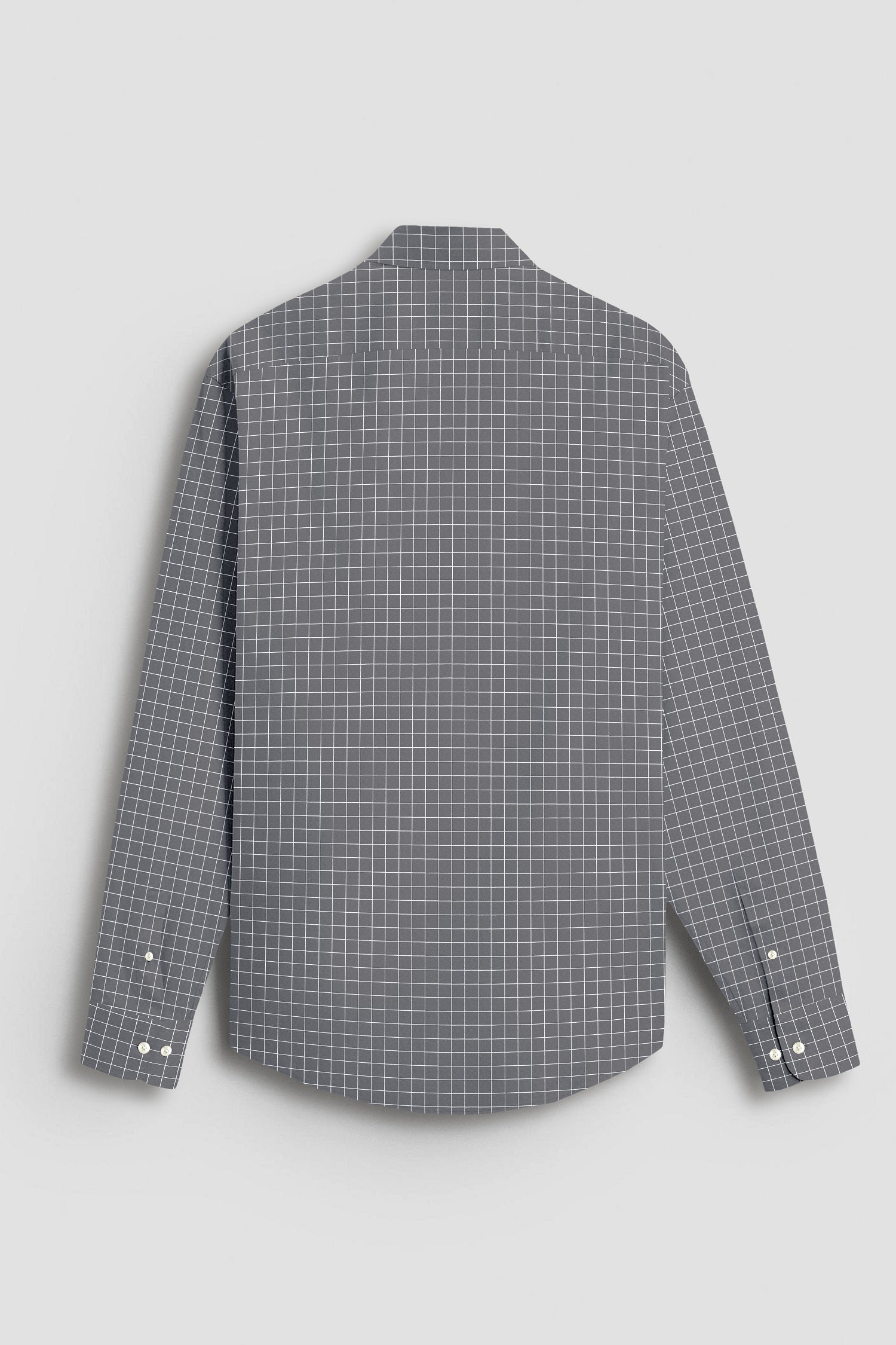 Graphite Gray and Snow White Checks Cotton Shirt