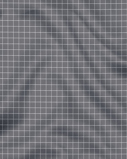Graphite Gray and Snow White Checks Cotton Shirt