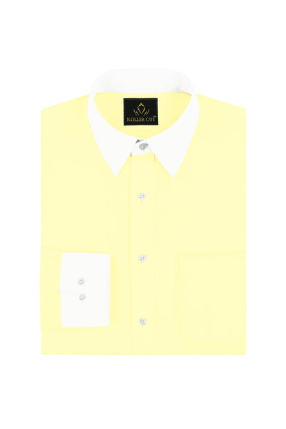 Elfin Yellow Designer Giza Cotton Shirt