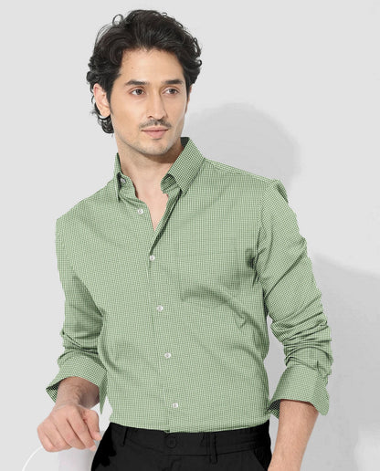 Fluorite Green and White Ninja Shuriken Printed Cotton Shirt (Copy)