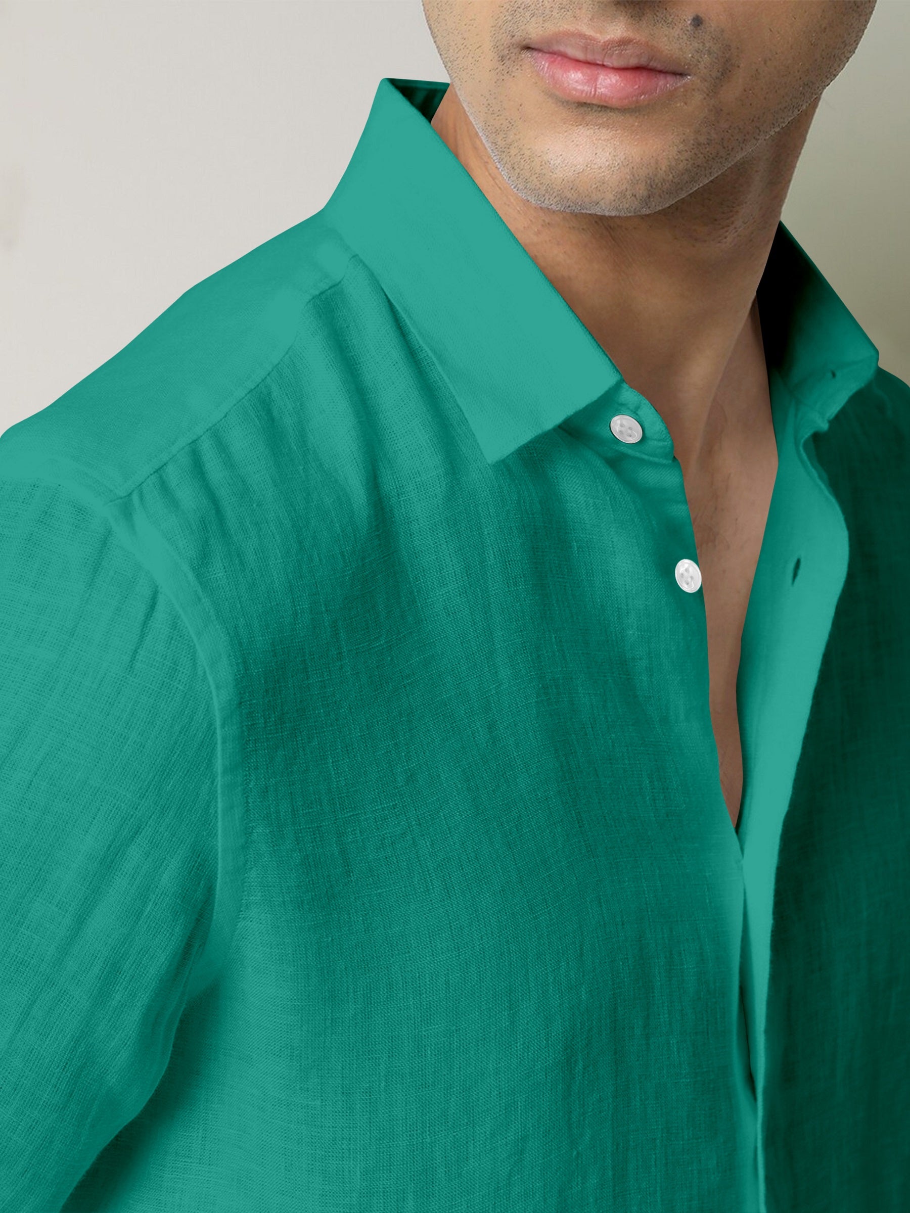 Leprechaun Green Luxurious Linen Shirt