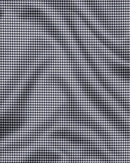 Jet Black and White Hounds Tooth Checks Cotton Shirt