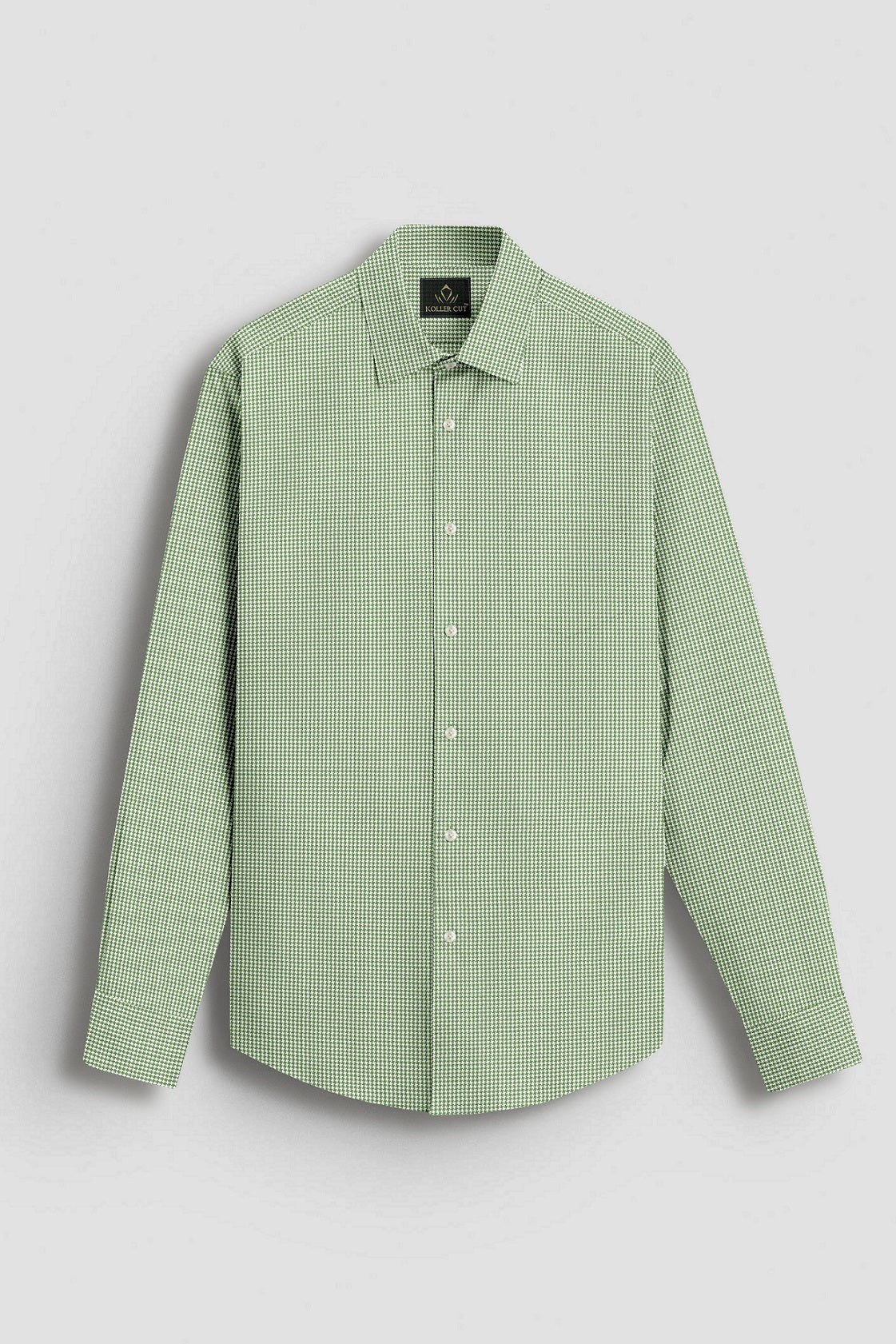 Fluorite Green and White Ninja Shuriken Printed Cotton Shirt (Copy)