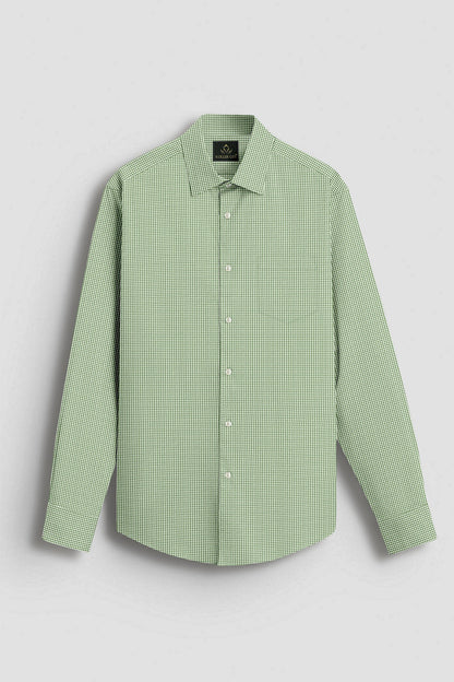 Fluorite Green and White Ninja Shuriken Printed Cotton Shirt (Copy)