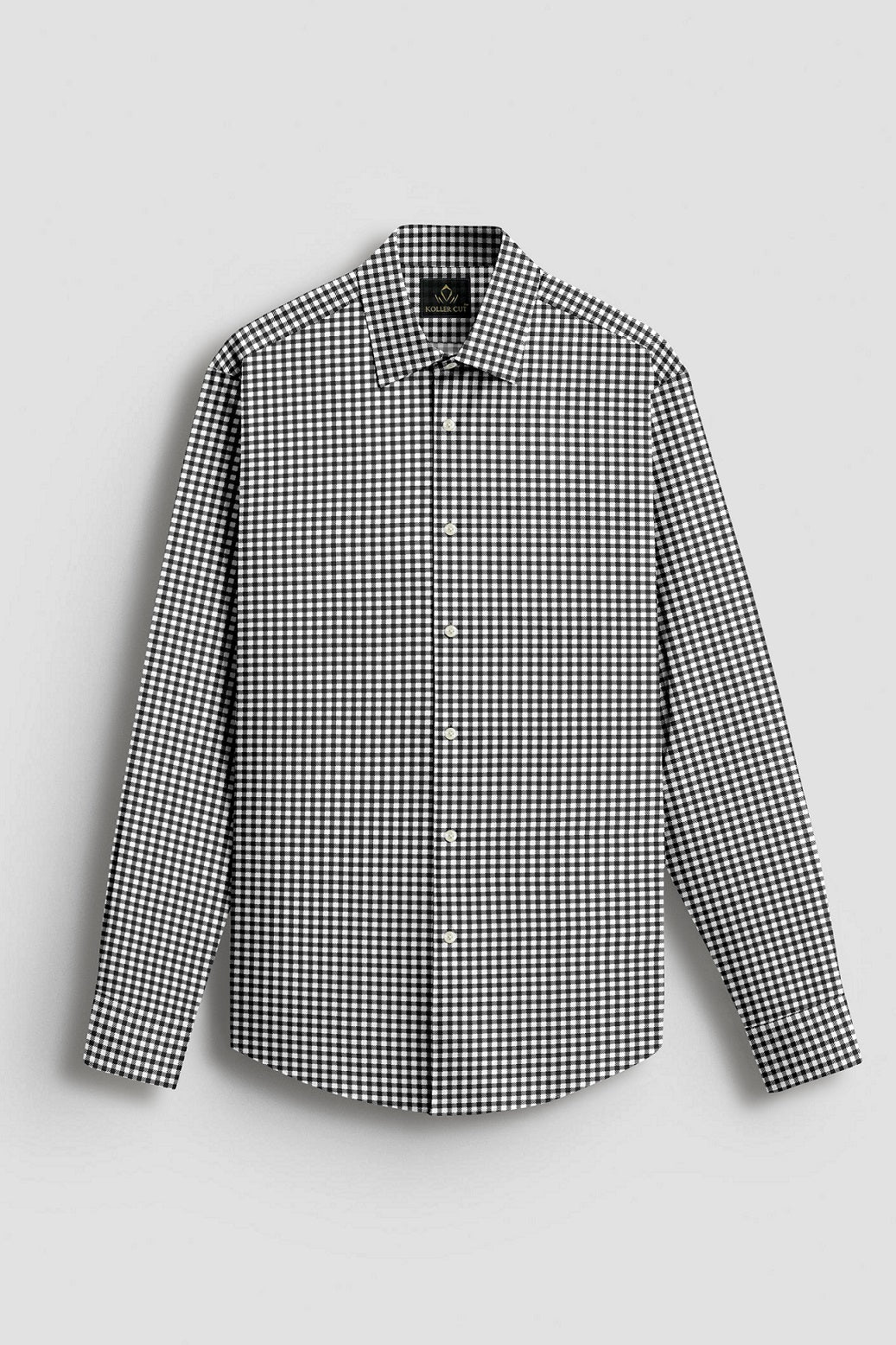 White With Jade Black Gingham Checks Cotton Shirt