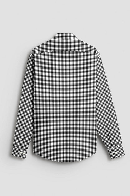 White With Jade Black Gingham Checks Cotton Shirt