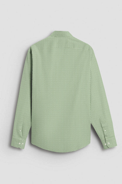 Fluorite Green and White Ninja Shuriken Printed Cotton Shirt (Copy)
