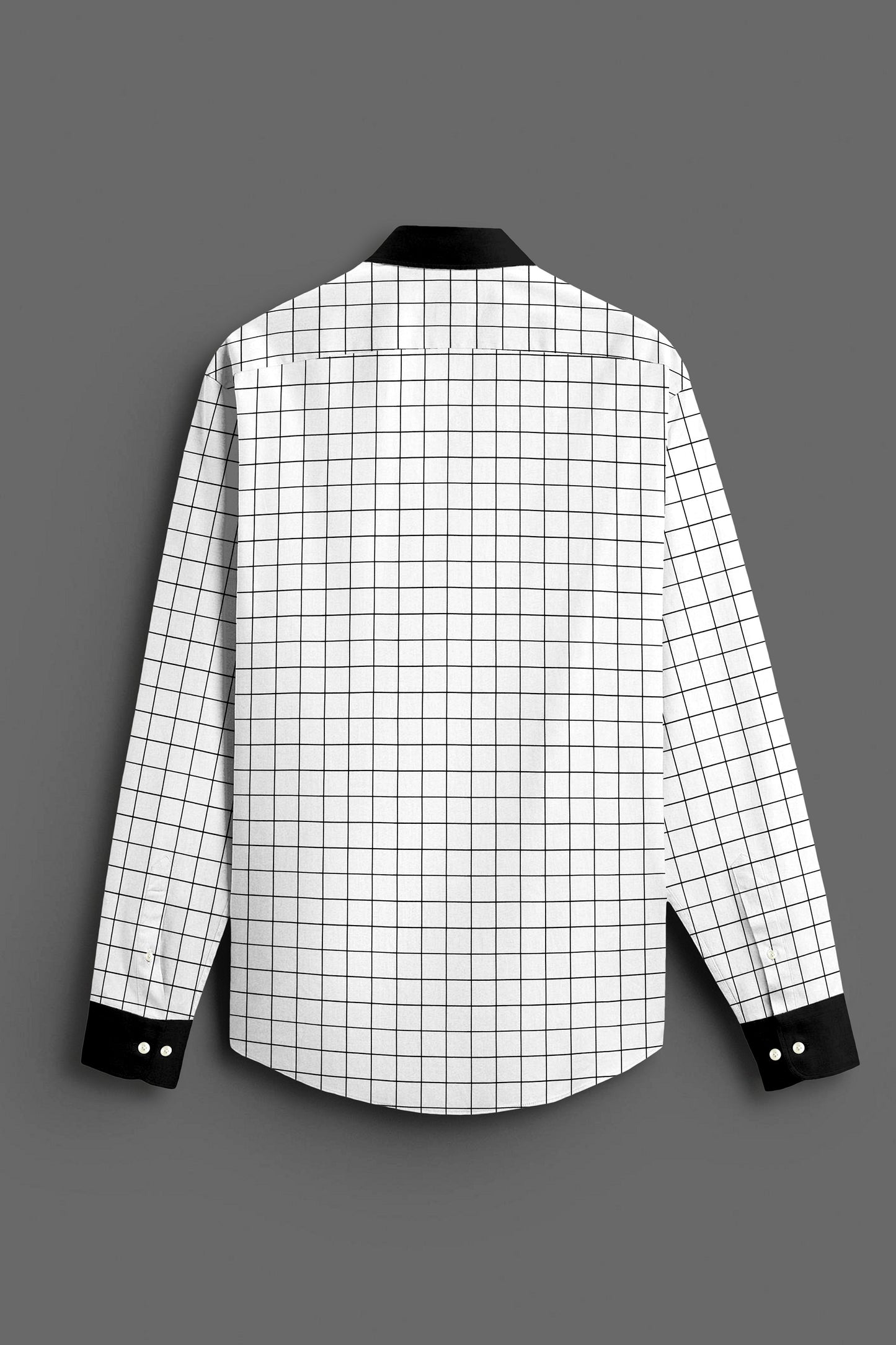 Milk White and Black Checks Designer Cotton Shirt