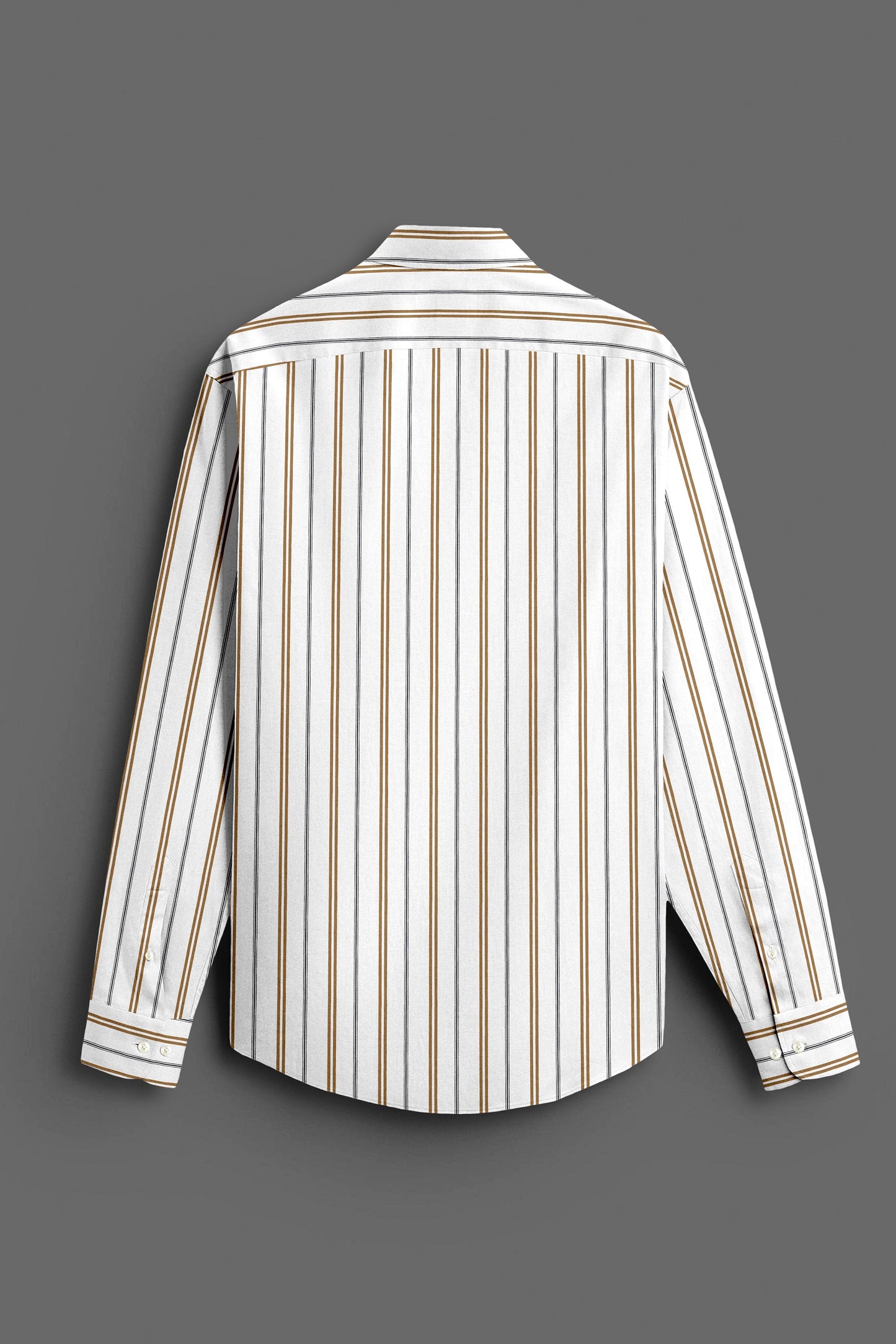White with Dachshund Brown and Black Stripes Cotton Shirt