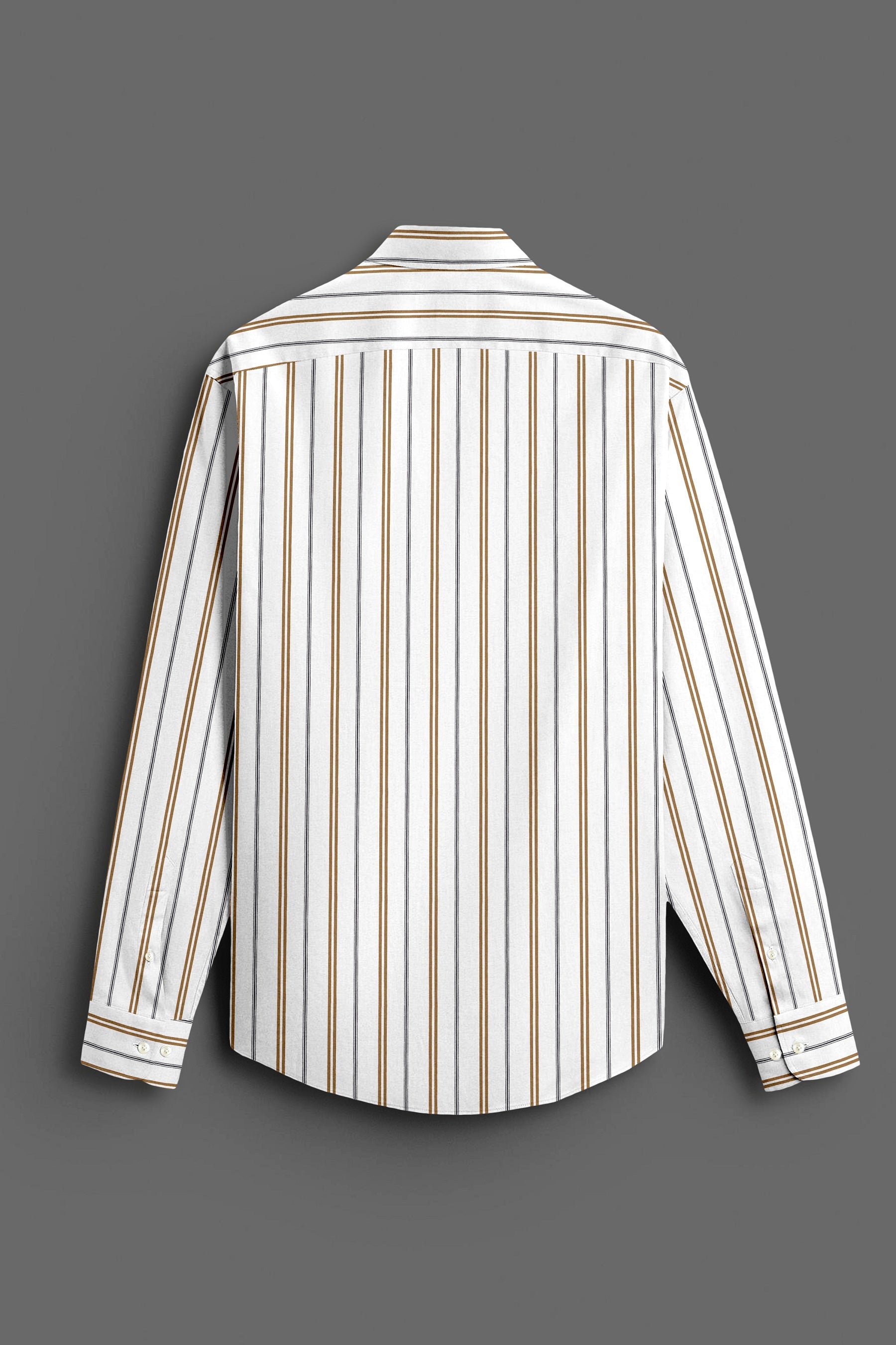 White with Dachshund Brown and Black Stripes Cotton Shirt