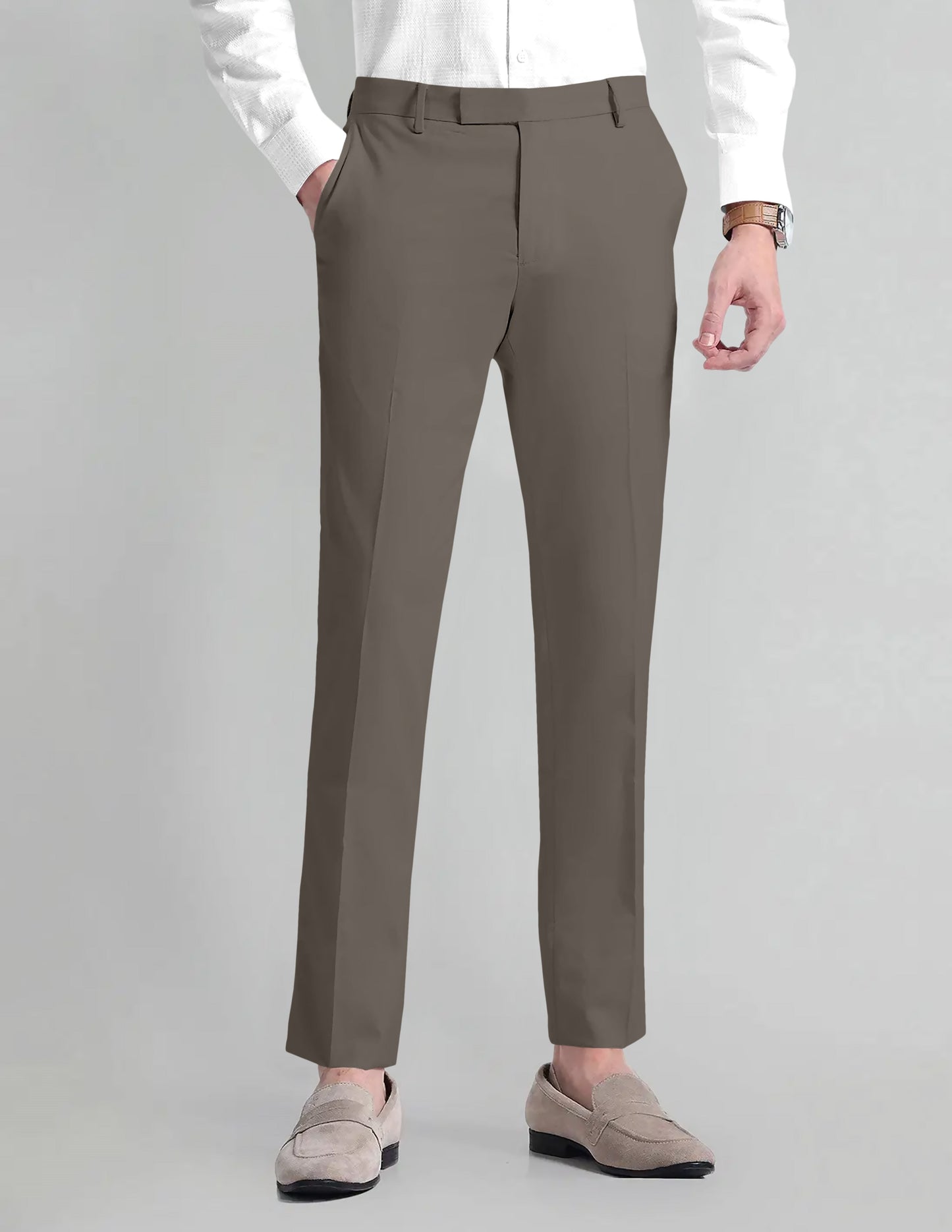 Capers Green Solid Wool Blend Pant