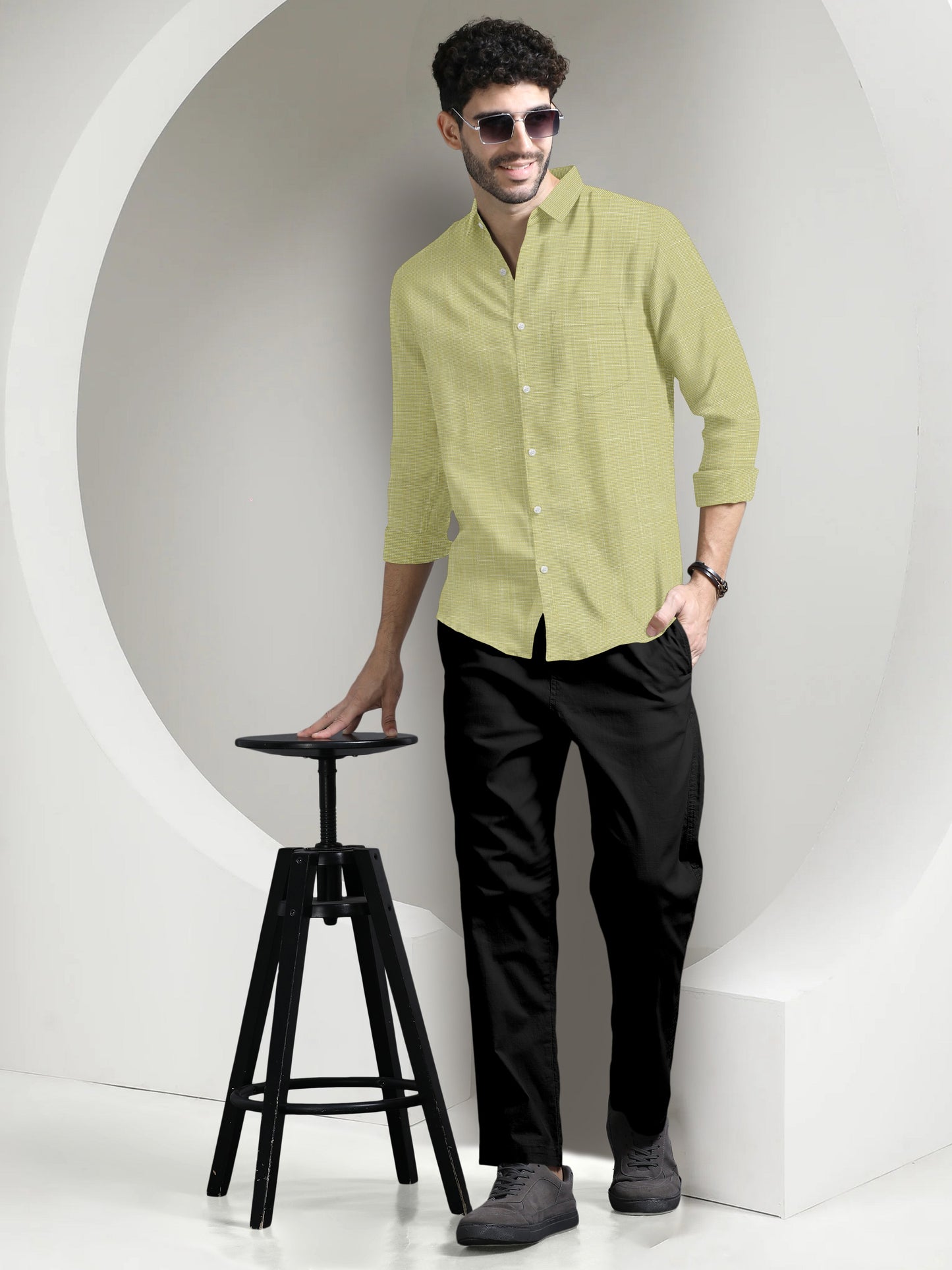 Pistachio Green Luxurious Linen Shirt-Buy Pure linen Shirt in India - Buy Plus Size Shirts for Men in Mumbai