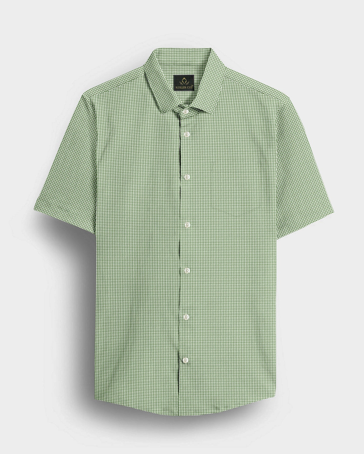 Fluorite Green and White Ninja Shuriken Printed Cotton Shirt (Copy)