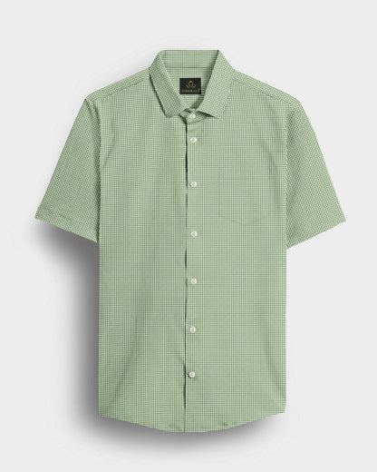 Fluorite Green and White Ninja Shuriken Printed Cotton Shirt (Copy)