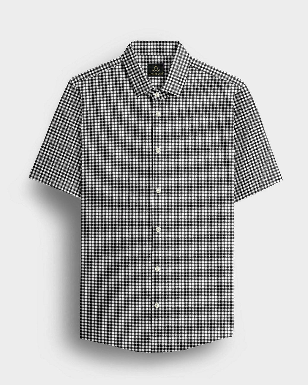 White With Jade Black Gingham Checks Cotton Shirt