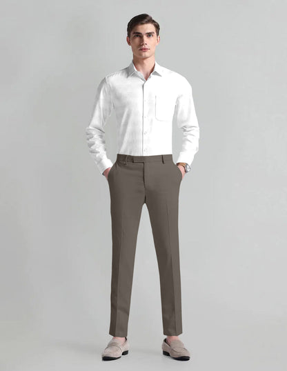 Capers Green Solid Wool Blend Pant