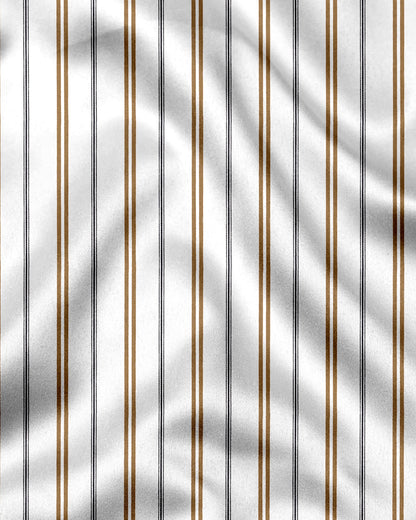 White with Dachshund Brown and Black Stripes Cotton Shirt