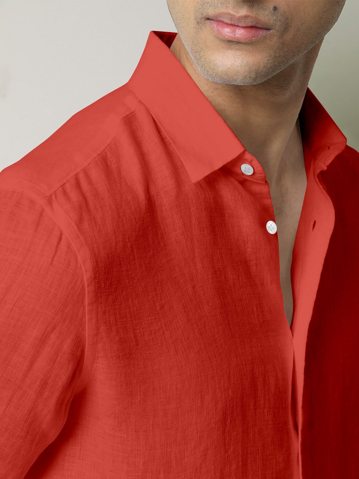 Celosia Orange Cotton Linen Shirt