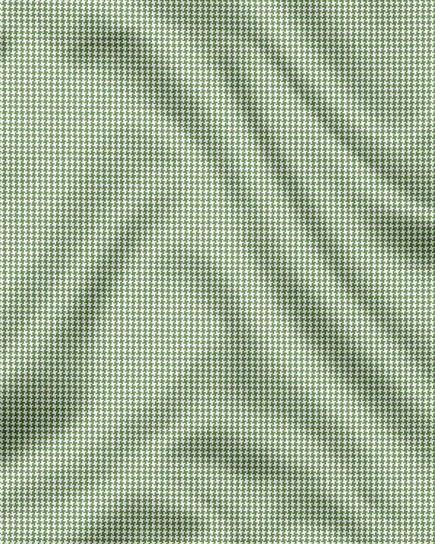 Fluorite Green and White Ninja Shuriken Printed Cotton Shirt (Copy)