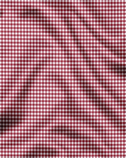 White and Maroon Gingham Checks Cotton Shirt