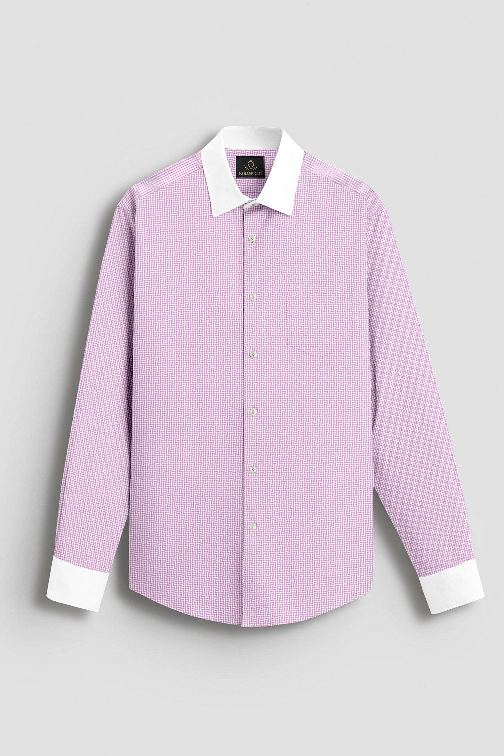 Lavender Pink and White Ninja Shuriken Printed Designer Cotton Shirt