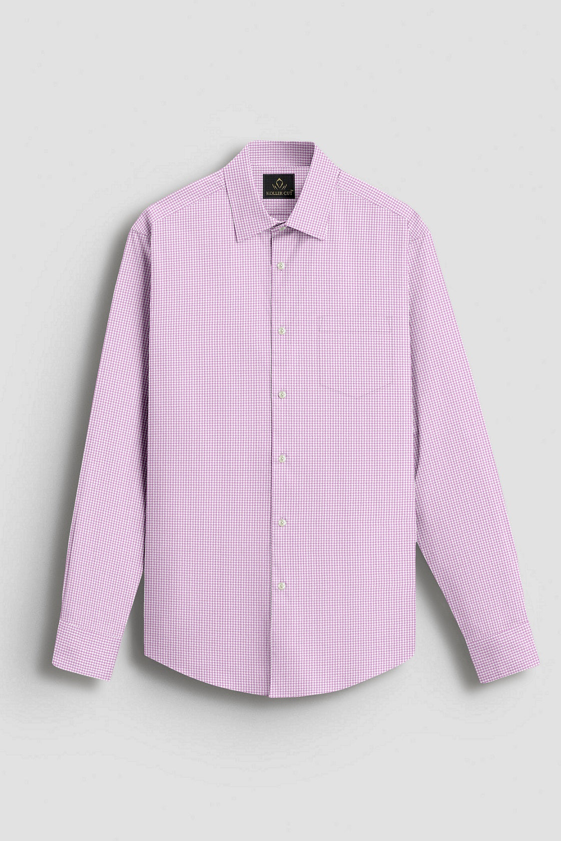 Lavender Pink and White Ninja Shuriken Printed Cotton Shirt