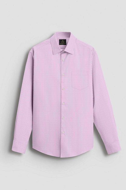 Lavender Pink and White Ninja Shuriken Printed Cotton Shirt