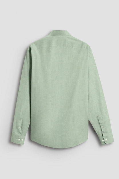 Lichen Green Plain Oxford Cotton Formal Shirt
