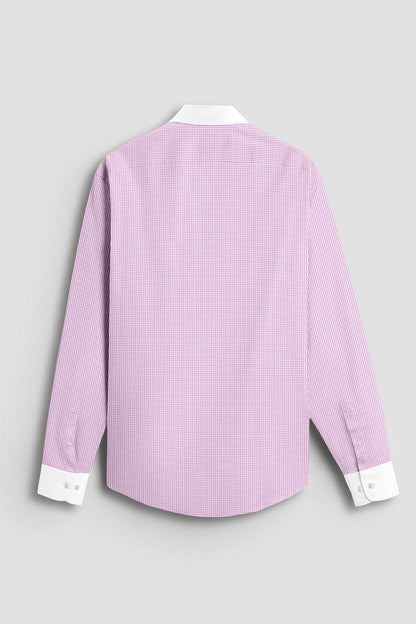 Lavender Pink and White Ninja Shuriken Printed Designer Cotton Shirt