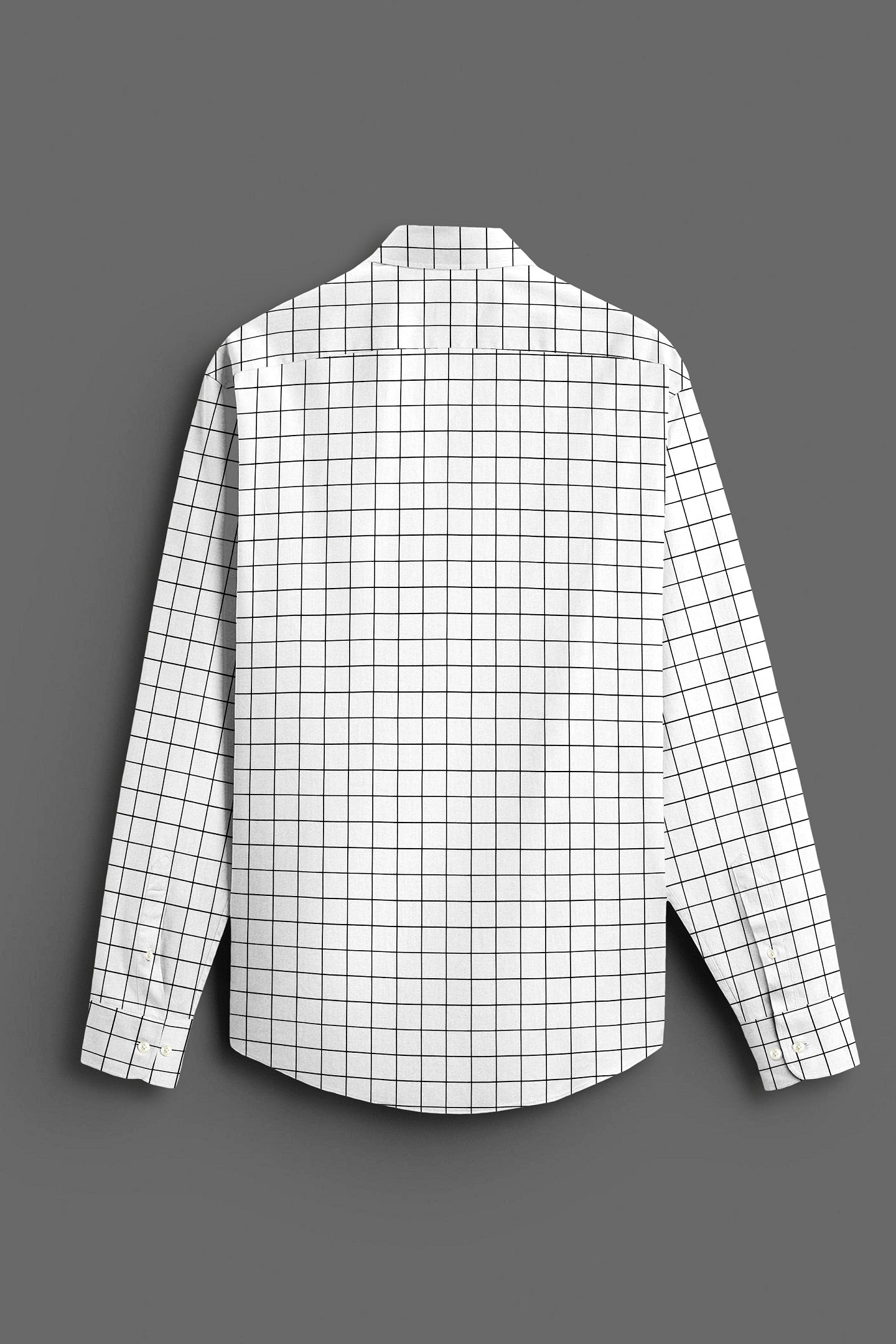 Milk White and Black Graph Checks Cotton Shirt