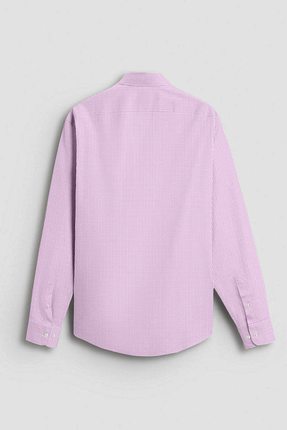 Lavender Pink and White Ninja Shuriken Printed Cotton Shirt