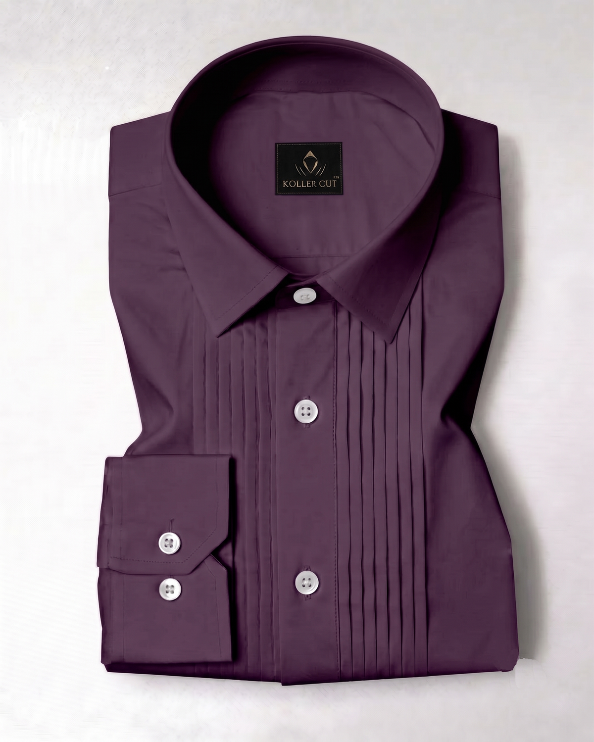 Thunder Purple Men's Solid Giza Cotton Tuxedo Shirt