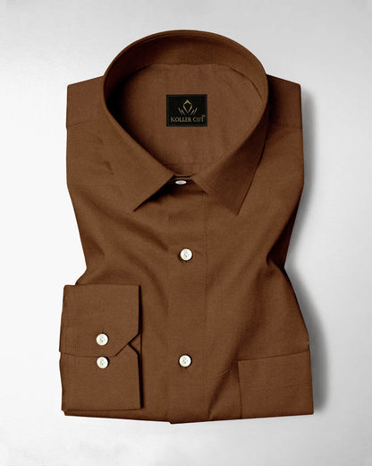 Bison Brown Premium  Oxford Cotton Shirt