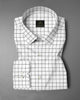 Milk White and Black Graph Checks Cotton Shirt