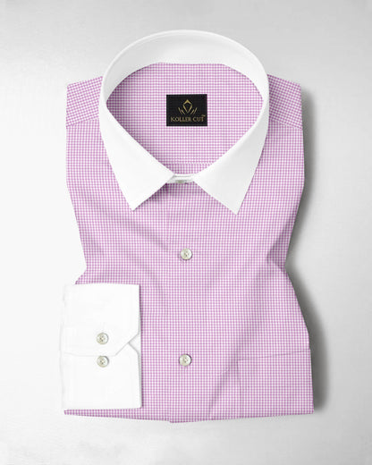Lavender Pink and White Ninja Shuriken Printed Designer Cotton Shirt