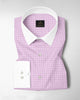 Lavender Pink and White Ninja Shuriken Printed Designer Cotton Shirt