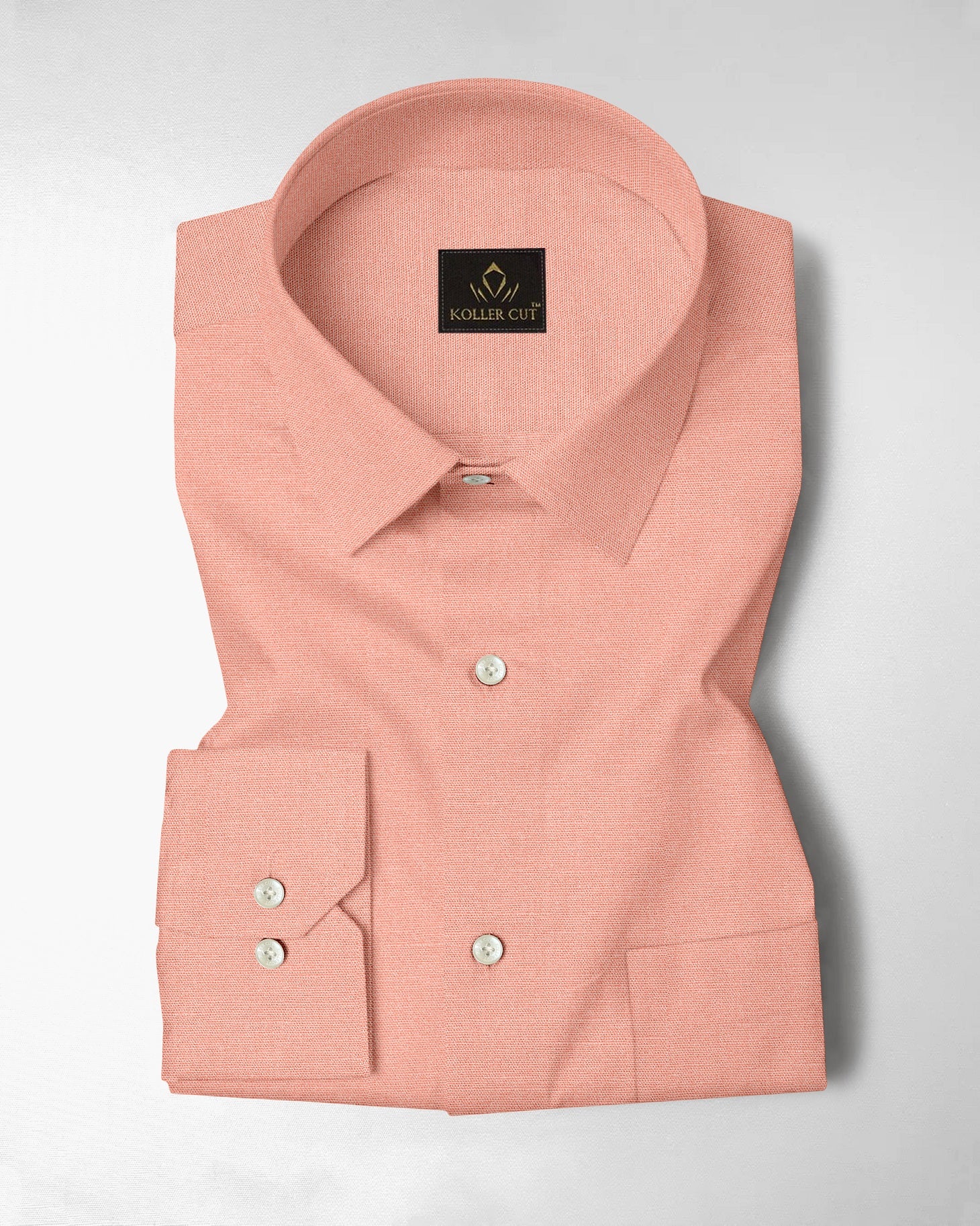 Tropical Peach Luxurious Linen Shirt