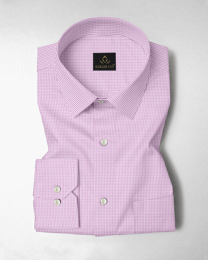 Lavender Pink and White Ninja Shuriken Printed Cotton Shirt