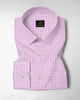 Lavender Pink and White Ninja Shuriken Printed Cotton Shirt